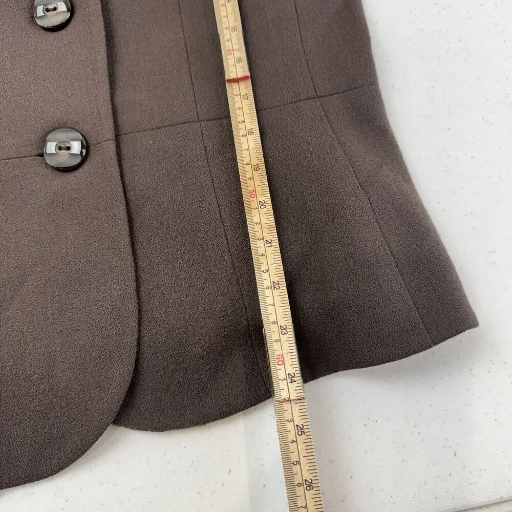 Kasper Jacket‎ 8 Olive Fur Animal Collar Vintage Mob Wife 90s 80s Glam
